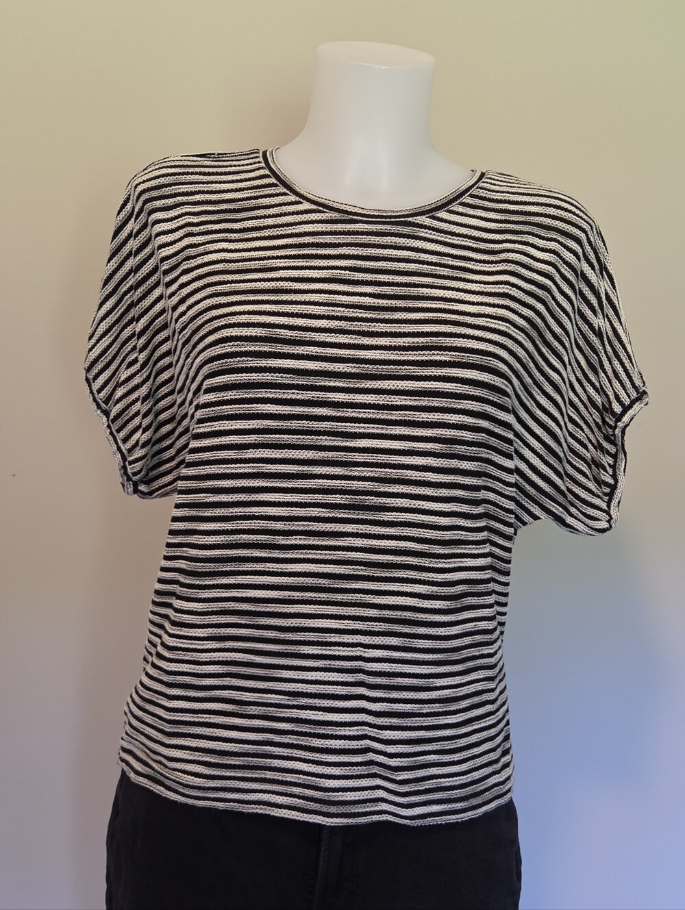 LOFT Soft Knit Striped Blousy Sleeve Tee
